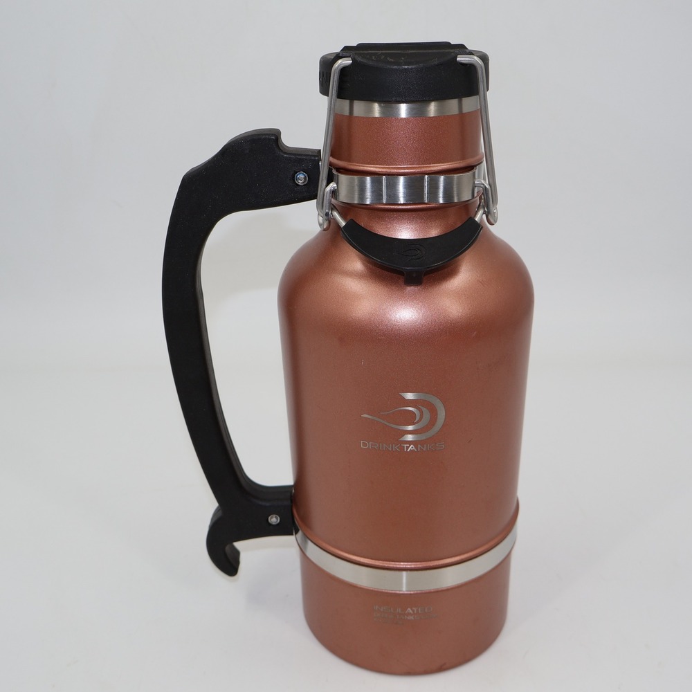 DrinkTanks Insulated Growler Fat Heads Brewery 64oz Copper Stainless Steel Lid